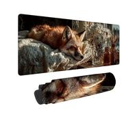 Brown Mouse Pad Large 1200x600mm, Fox Mouse Mat Waterproof Desk Mat with 3MM Stitched Edges, Non-Slip Rubber Base Mousepad Computer Accessories for Gaming, Office and Home, Gifts for Women -zjn25092I