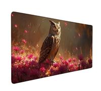 Brown Mouse Pad Large 90x40cm, Owl Gaming Mouse Pad Waterproof Desk Mat with 3MM Stitched Edges, Non-Slip Rubber Base Mousepad Computer Accessories for Gaming, PC, Office, Home, Gifts -bby250992