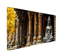 Brown Mouse Pad Zen Large Mouse Mat 80 x 40cm Desk Mat Large Non-Slip Rubber Base-Smooth Cloth Surface, Durable Stitched Edges Desk Pad for Gaming, Office, Computer Keyboard Accessories (Brown) 54945l