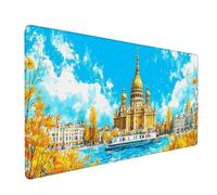 Brown Mouse Pad Zen Large Mouse Mat 90 x 40cm Desk Mat Large Non-Slip Rubber Base-Smooth Cloth Surface, Durable Stitched Edges Desk Pad for Gaming, Office, Computer Keyboard Accessories (Brown) 54939d