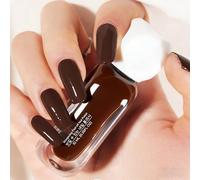 Brown Nail Polish,Chocolate Nail Varnish Dark Brown Quick Dry, Long Lasting High Glossy & Fast Drying Nail Art Polish,No UV,Easy Use,10ml