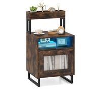 Brown Nightstand Modern End Table With Top Tray