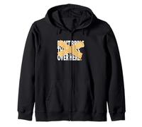 Brown Not Over Here Brown Graphic Zip Hoodie