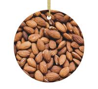 Brown Nuts Christmas Tree Ornaments - Round Ceramic Decor, Holiday Hanging Decorations, Xmas Gifts