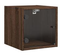(brown oak, 1 pcs) vidaXL Bedside Cabinet with Glass Door Nightstand Bed Table End Table White