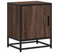(brown oak, 1 pcs) vidaXL Bedside Cabinets 2 pcs Black 40x31x50 cm Engineered Wood and Metal