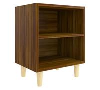 (brown oak, 1) vidaXL 1/2x Bed Cabinet with Solid Wood Legs 40x30x50 cm Stand Multi Colors
