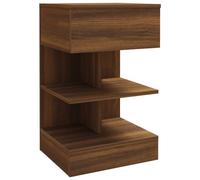 (Brown oak, 1) vidaXL 1/2x Bedside Cabinet Engineered Wood Side Table Storage Multi Colours