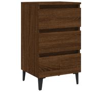(brown oak, 1) vidaXL Bed Cabinets with Metal Legs Nightstand Side Table Storage Bed Table