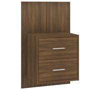 (brown oak, 1) vidaXL Wall Bedside Cabinet Floating Nightstand Bedside Unit Hanging Cabinet
