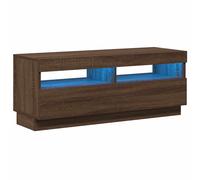 (Brown oak, 100 x 35 x 40 cm (L x W x H)) vidaXL TV Cabinet with LED Lights TV Stand Multi Colours 100x35x40/80x35x40 cm