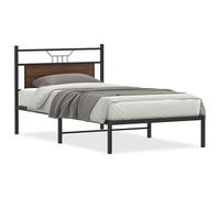 (brown oak, 107 x 203 cm) vidaXL Bed Frame without Mattress Smoked Oak 90x190 cm Single Engineered Wood