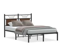 (brown oak, 120 x 200 cm) vidaXL Bed Frame without Mattress Smoked Oak 90x190 cm Single Engineered Wood