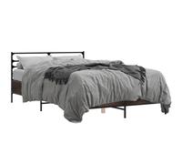 (brown oak, 135 x 190 cm) vidaXL Bed Frame Bed Base Grey Sonoma 120x200 cm Engineered Wood and Metal