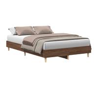 (brown oak, 135 x 190 cm) vidaXL Bed Frame No Mattress Black 140x190 cm Engineered Wood