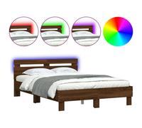 Bed Frame with Headboard and LED Bed Base Bedstead Matress Foundation vidaXL