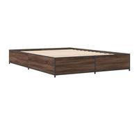 (brown oak, 140 x 200 cm) vidaXL Bed Frame Bed Base Sonoma Oak 160x200 cm Engineered Wood and Metal