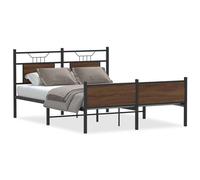 (brown oak, 150 x 200 cm) vidaXL Bed Frame without Mattress Smoked Oak 90x190 cm Single Engineered Wood