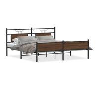 (brown oak, 160 x 200 cm) vidaXL Bed Frame without Mattress Smoked Oak 90x190 cm Single Engineered Wood