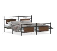 (brown oak, 160 x 200 cm) vidaXL Bed Frame without Mattress Smoked Oak 90x190 cm Single Engineered Wood