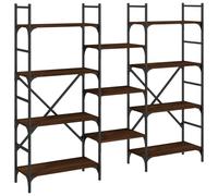 (brown oak, 160 x 28.5 x 136.5 cm) vidaXL Bookshelf Bookcase Storage Rack Cabinet Book Shelf Engineered Wood