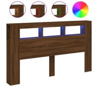 vidaXL Led Headboard Brown Oak 180X18.5X103.5 Cm Engineered Wood, Brown