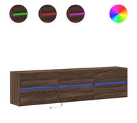 (brown oak, 180 x 31 x 45 cm/ 1 pcs) vidaXL TV Wall Cabinet with LED Lights TV Unit Wall Mounted Cabinet