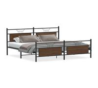(brown oak, 193 x 203 cm) vidaXL Bed Frame without Mattress Engineered Wood