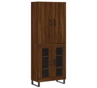 (brown oak, 2 glass doors) vidaXL Highboard Sideboard Storage Cabinet Side Cabinet White Engineered Wood