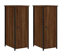 (brown oak, 2 pcs) vidaXL Bedside Cabinet Bedside Table Nightstand Sonoma Oak Engineered Wood