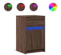 (brown oak, 2 pcs) vidaXL Bedside Cabinet with LED Lights Nightstand Engineered Wood