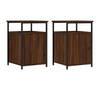 (brown oak, 2 pcs) vidaXL Bedside Cabinets Nightstand Bed Table 2 pcs Sonoma Oak Engineered Wood
