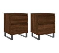 (brown oak, 2 pcs) vidaXL Bedside Cabinets Nightstand Side Table Bed Cabinet Engineered Wood