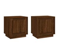 (brown oak, 2 pcs) vidaXL Bedside Cabinets Side Table Nightstand Telephone Stand Engineered Wood
