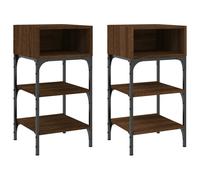 (brown oak, 2 pcs) vidaXL Bedside Tables Side Table Nightstand 2 pcs Sonoma Oak Engineered Wood