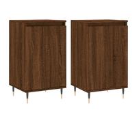 (brown oak, 2 pcs) vidaXL Sideboard Storage Cabinet Cupboard Side Cabinet White Engineered Wood
