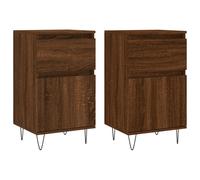 (brown oak, 2 pcs) vidaXL Sideboard Storage Cabinet Cupboard Side Cabinet White Engineered Wood