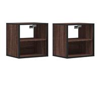 vidaXL Wall-mounted Bedside Cabinets 2 pcs Brown Oak 40x31x39.5 cm, Brown