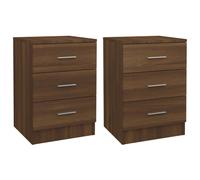 (brown oak, 2) vidaXL 1/2x Bedside Cabinet Chipboard Bedroom Nightstand Stand Multi Colours