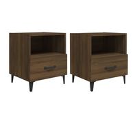 vidaXL Bedside Cabinets 2 pcs Brown Oak Engineered Wood, Brown