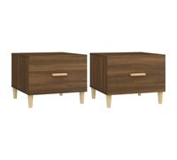 vidaXL Coffee Tables 2 pcs Brown Oak 50x50x40 cm Engineered Wood