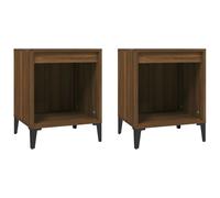 (Brown oak, 2 x Bedside cabinet) vidaXL 1/2x Bedside Cabinet White Nightstand Telephone Stand Multi Colours