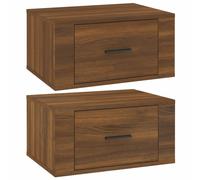 (Brown oak, 2 x Bedside cabinet) vidaXL 1/2x Wall-mounted Bedside Cabinet Floating Bedside Unit Multi Colours