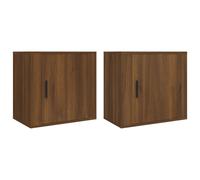 (Brown oak, 2 x Bedside cabinet) vidaXL 1/2x Wall-mounted Bedside Cabinet Floating Nightstand Multi Colours