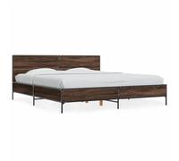 (brown oak, 200 x 200 cm) vidaXL Bed Frame Home Bed Base Smoked Oak 140x190 cm Engineered Wood and Metal