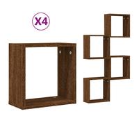 Vidaxl Wall Cube Shelves 4 Pcs Brown Oak 30X15X30 Cm