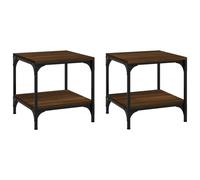 vidaXL Side Tables 2 pcs Brown Oak 40x40x40 cm Engineered Wood, Brown