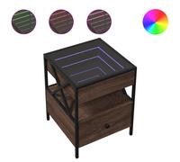 vidaXL Coffee Table with Infinity LED Brown Oak 40x40x51 cm, Brown