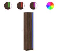 (brown oak, 41.5 x 32.5 x 200 cm) vidaXL Highboard with LED Sideboard Cabinet Cupboard Engineered Wood