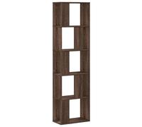 (brown oak, 45 x 23.5 x 162.5 cm) vidaXL Bookcase 5-Tier Bookshelf Storage Book Shelf Book Rack Engineered Wood